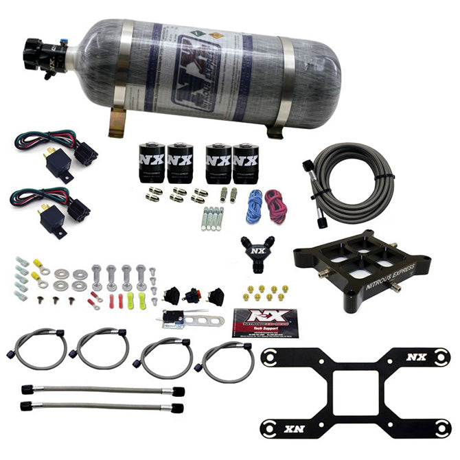 Nitrous Express 66042-12 4150 DUAL STAGE BILLET CROSSBAR; (50-300/100-500HP) WITH COMPOSITE BOTTLE. - Truck Part Superstore
