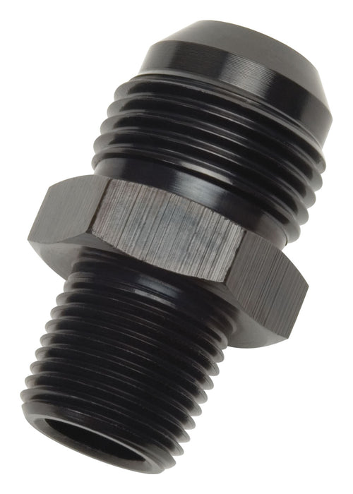 Russell 660433 Straight Flare To Pipe Adapter Fitting; Black; -4AN; 1/4 in. Pipe Size; - Truck Part Superstore