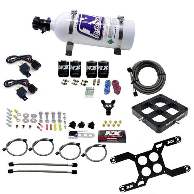 Nitrous Express 66047-05 DOMINATOR DUAL STAGE BILLET CROSSBAR; (50-300/100-500HP) WITH 5LB BOTTLE. - Truck Part Superstore