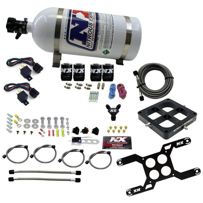 Nitrous Express 66047-10 DOMINATOR DUAL STAGE BILLET CROSSBAR; (50-300/100-500HP) WITH 10LB BOTTLE. - Truck Part Superstore