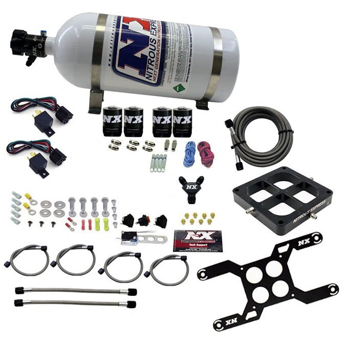 Nitrous Express 66047-10 DOMINATOR DUAL STAGE BILLET CROSSBAR; (50-300/100-500HP) WITH 10LB BOTTLE. - Truck Part Superstore