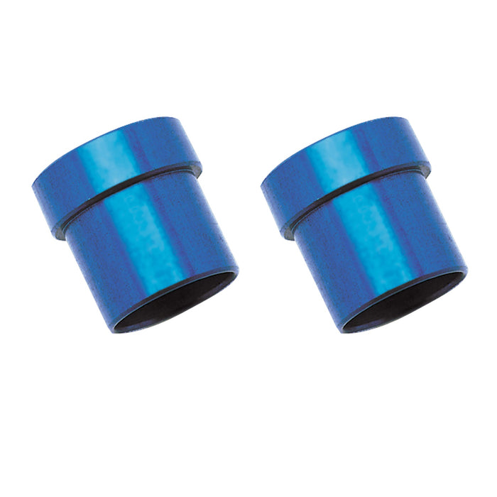 Russell 660650 Tube Sleeve; Blue Anodized; -6AN; Tube Size 3/8 in.; Qty. 2; - Truck Part Superstore