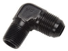 Russell 660833 90 Deg. Flare To Pipe Adapter Fitting; Black; -6AN; 1/8 in. Pipe Size; - Truck Part Superstore
