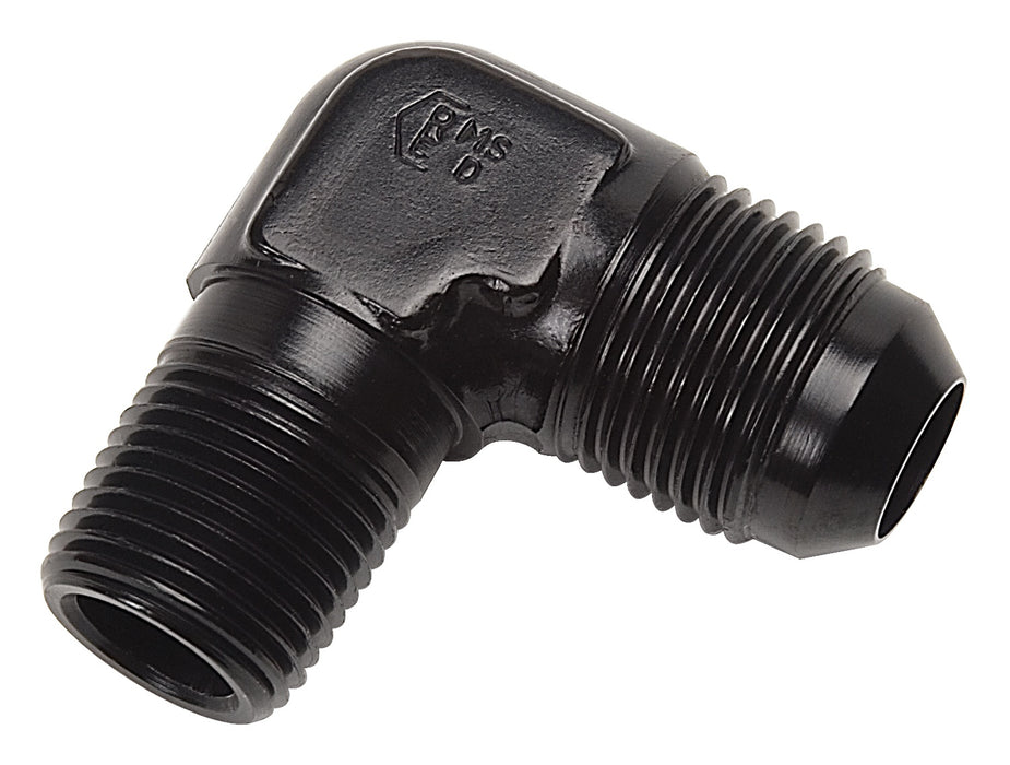 Russell 660833 90 Deg. Flare To Pipe Adapter Fitting; Black; -6AN; 1/8 in. Pipe Size; - Truck Part Superstore