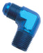 Russell 660900 90 Deg. Flare To Pipe Adapter Fitting; Blue Anodized; -12AN; 1/2 in. Pipe Size; - Truck Part Superstore