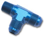 Russell 661130 Flare To Pipe Tee On Run; Blue Anodized; -8AN; 3/8 in. Pipe Size; - Truck Part Superstore