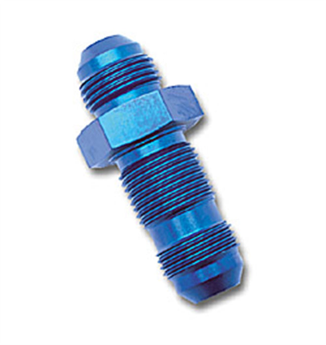 Russell 661180 Straight Flare Bulkhead Adapter Fitting; Blue Anodized; -6AN; - Truck Part Superstore