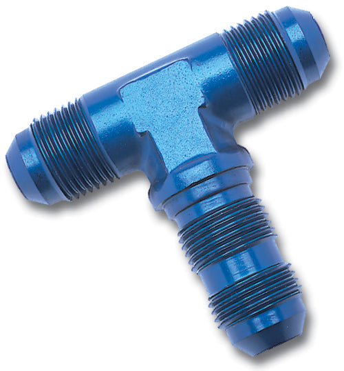 Russell 661300 Flare Bulkhead Tee; Blue Anodized; -3AN; - Truck Part Superstore