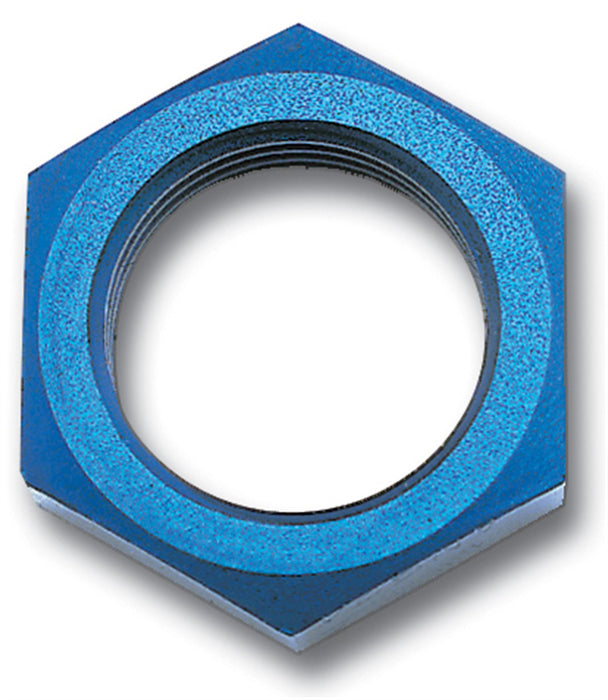 Russell 661920 Bulkhead Nut; Blue Anodized; -12AN; 1 1/16 in.-12 Thread Size; - Truck Part Superstore