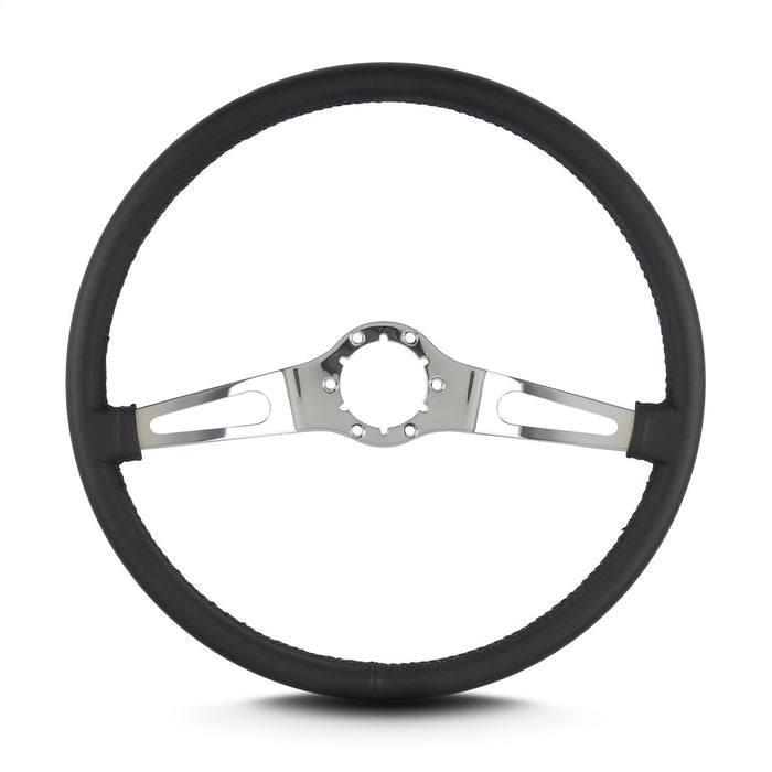 Lokar 66201 Lecarra Teardrop Steering Wheel; Black; 2 Polished Spokes; 15 in. Thin Grip; - Truck Part Superstore