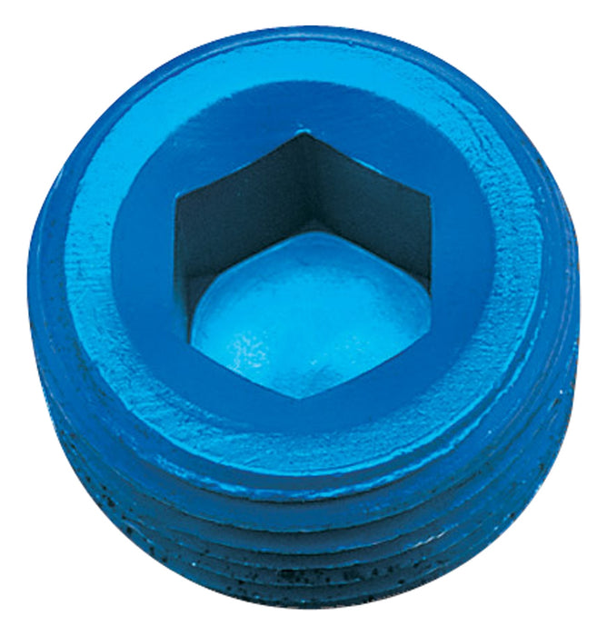 Russell 662060 Allen Socket Pipe Plug; Blue Anodized; 1/2 in. Plug Size; Aluminum; - Truck Part Superstore