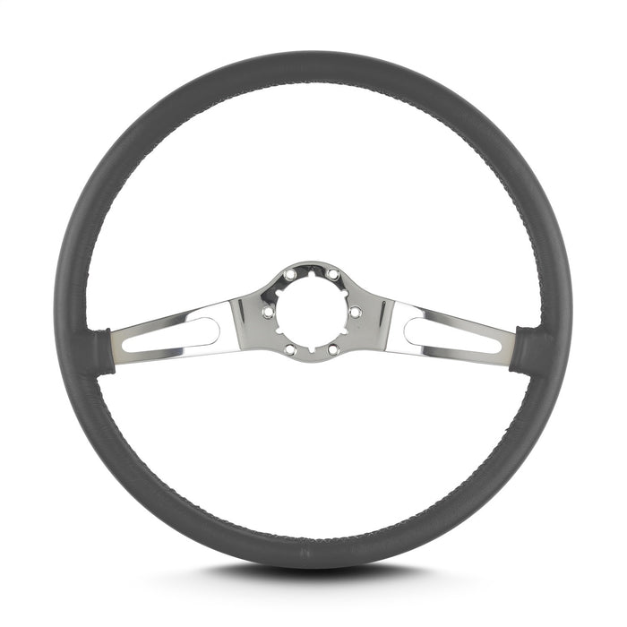 Lokar 66206 Lecarra Teardrop Steering Wheel; Dark Grey; 2 Polished Spokes; 15 in. Thin Grip; - Truck Part Superstore