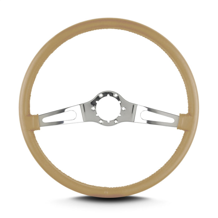 Lokar 66209 Lecarra Teardrop Steering Wheel; Tan; 2 Polished Spokes; 15 in. Thin Grip; - Truck Part Superstore