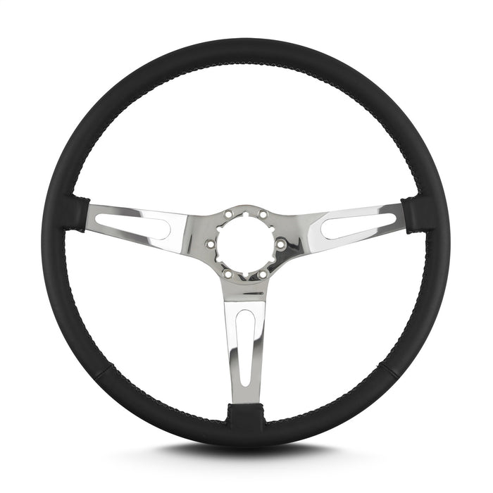 Lokar 66301 Lecarra Teardrop Steering Wheel; Black; 3 Polished Spokes; 15 in. Thin Grip; - Truck Part Superstore