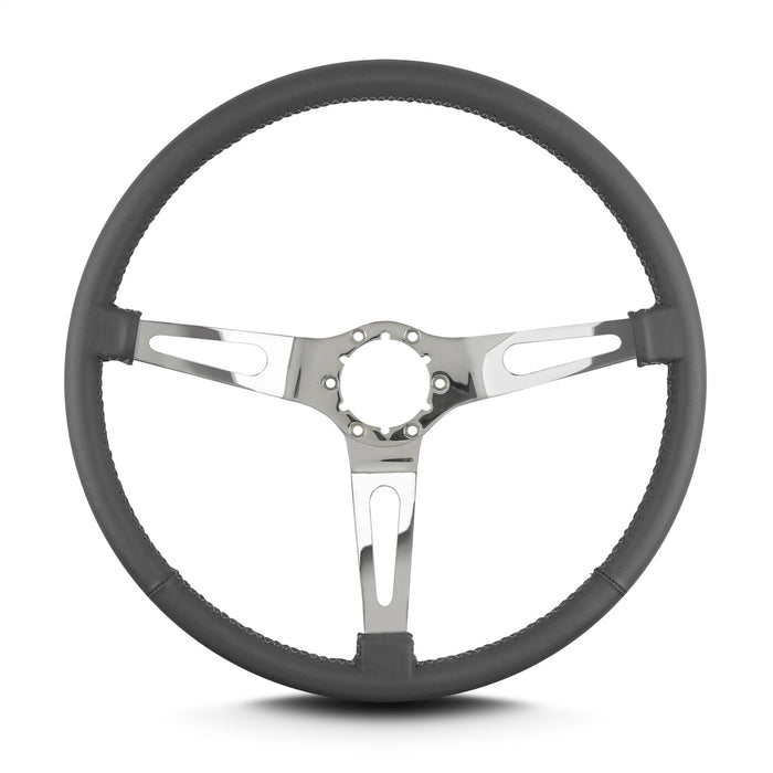 Lokar 66306 Lecarra Teardrop Steering Wheel; Dark Grey; 3 Polished Spokes; 15 in. Thin Grip; - Truck Part Superstore