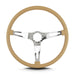 Lokar 66309 Lecarra Teardrop Steering Wheel; Tan; 3 Polished Spokes; 15 in. Thin Grip; - Truck Part Superstore