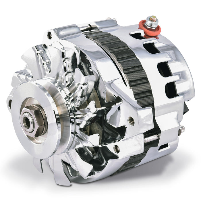 ProForm 66430.16C CS130 Alternator 160 AMP Chrome Finish 1-Wire GM CS130 Style w/ Internal Regulator, V-Pully, and External Fan Proform - Truck Part Superstore