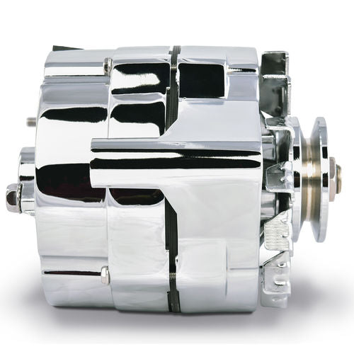 ProForm 66445.1F Ford 100 AMP Alternator Chrome Finish 1-Wire GM 10si Style w/ Internal Regulator, V-Pully, and External Fan Proform - Truck Part Superstore