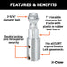 CURT 60603 Double Lock 2-5/16in. Riser Gooseneck Ball (1in. Rise for Bed Liner) - Truck Part Superstore