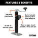 CURT 28351 Pipe-Mount Swivel Jack with Top Handle (5;000 lbs; 10in. Travel; Packaged) - Truck Part Superstore