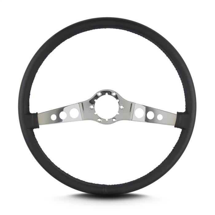 Lokar 66701 Lecarra SS Steering Wheel; Black; Polished Spokes; 15 in. Thin Grip; - Truck Part Superstore
