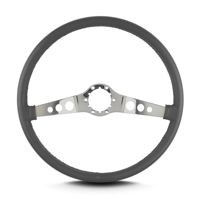 Lokar 66706 Lecarra SS Steering Wheel; Dark Grey; Polished Spokes; 15 in. Thin Grip; - Truck Part Superstore