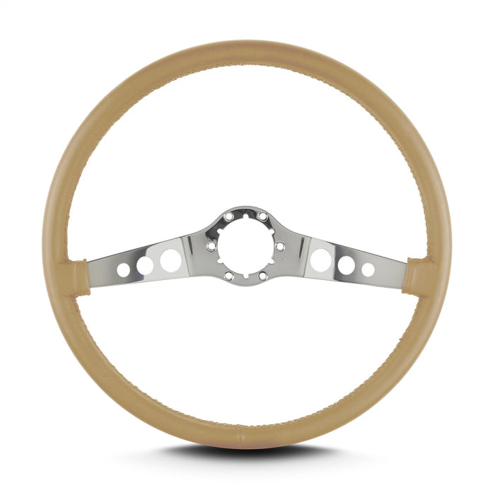Lokar 66709 Lecarra SS Steering Wheel; Tan; Polished Spokes; 15 in. Thin Grip; - Truck Part Superstore