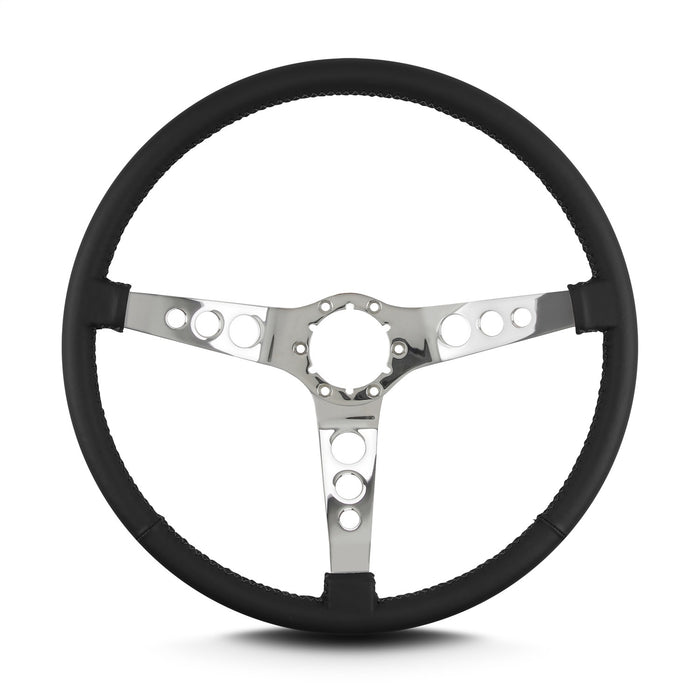 Lokar 66801 Lecarra Hot Rod Steering Wheel; Black; Polished Spokes; 15 in. Thin Grip; - Truck Part Superstore