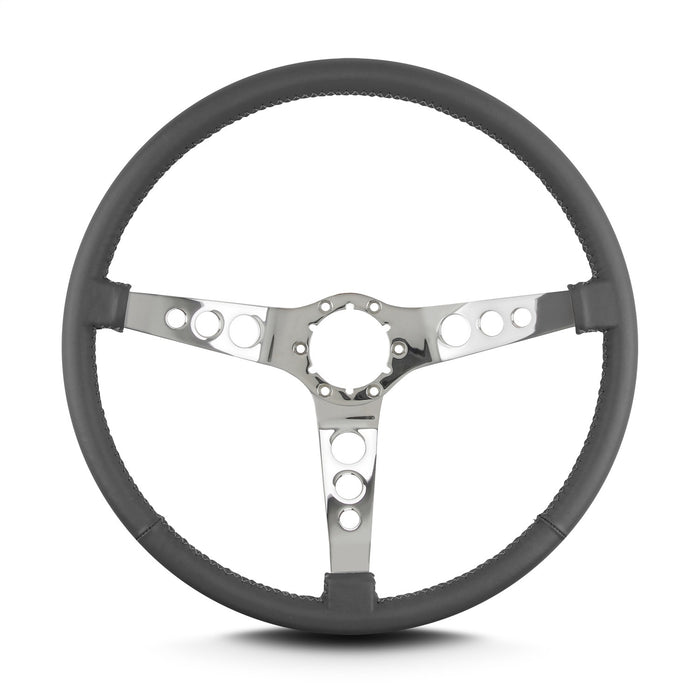 Lokar 66806 Lecarra Hot Rod Steering Wheel; Dark Grey; Polished Spokes; 15 in. Thin Grip; - Truck Part Superstore