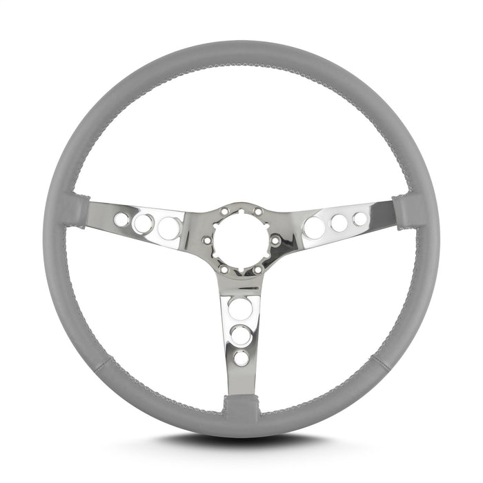 Lokar 66807 Lecarra Hot Rod Steering Wheel; Light Grey; Polished Spokes; 15 in. Thin Grip; - Truck Part Superstore