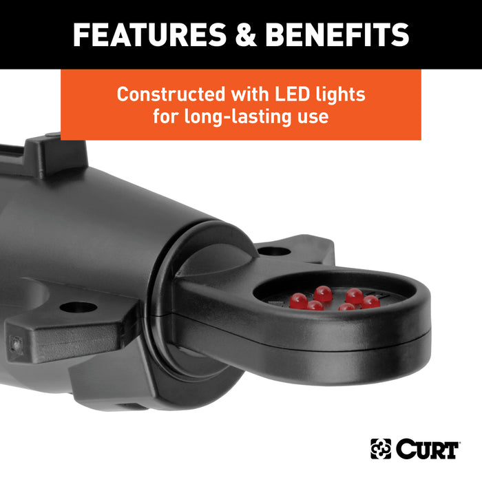 CURT 58270 CURT 58270 7-Pin RV Blade Trailer Wiring Towing Vehicle Socket Tester; Black - Truck Part Superstore