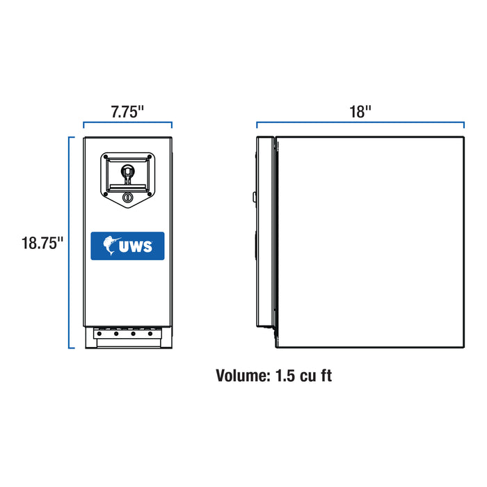 UWS DS-18 UWS DS-18 Drawer Truck Tool Box with 5 Sliding Drawers (18 Inch-Bright Aluminum) - Truck Part Superstore