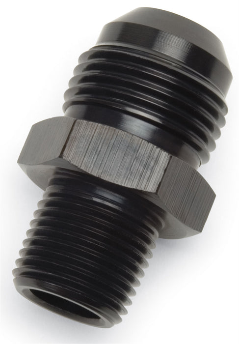 Russell 670153 Straight Flare To Pipe Adapter Fitting; Black Anodized; -6AN; 1/2 in. Pipe Size; - Truck Part Superstore