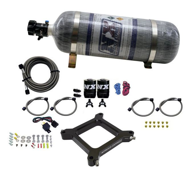 Nitrous Express 67040-12 Assassin Nitrous Plate System; 4150 Flange; 50-300 HP; Incl. 12 lb. Bottle; - Truck Part Superstore