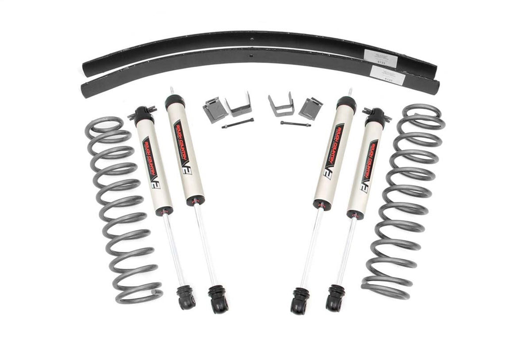 Rough Country 67070 Jeep Cherokee XJ 3 Inch Suspension Lift System w/V2 Shocks Add-A-Leaf For 84-01 Jeep Cherokee XJ Rough Country - Truck Part Superstore