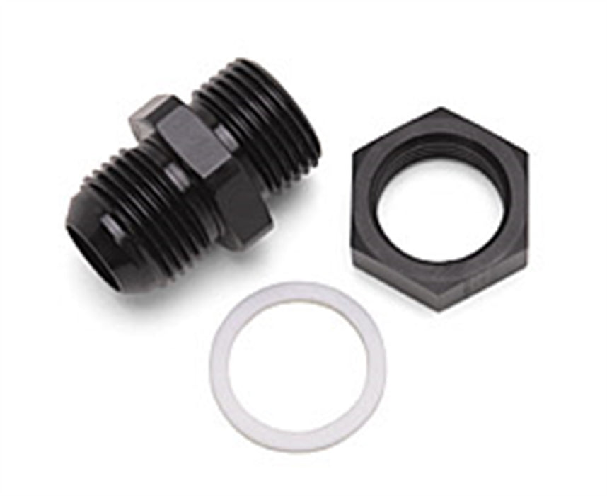 Russell 670870 Fuel Cell Bulkhead; Black; -10AN; Incl. PTFE Sealing Washer And Jam Nut; - Truck Part Superstore