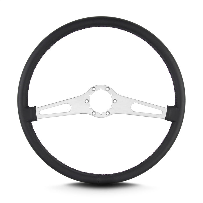 Lokar 67201 Lecarra Teardrop Steering Wheel; Black; 2 Brushed Spokes; 15 in. Thin Grip; - Truck Part Superstore