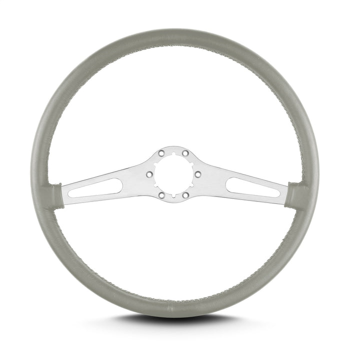 Lokar 67207 Lecarra Teardrop Steering Wheel; Light Grey; 2 Brushed Spokes; 15 in. Thin Grip; - Truck Part Superstore