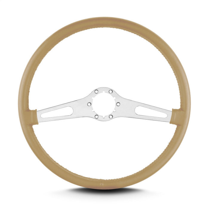 Lokar 67209 Lecarra Teardrop Steering Wheel; Tan; 2 Brushed Spokes; 15 in. Thin Grip; - Truck Part Superstore