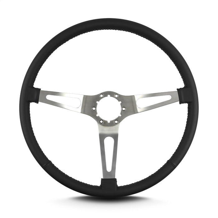 Lokar 67301 Lecarra Teardrop Steering Wheel; Black; 3 Brushed Spokes; 15 in. Thin Grip; - Truck Part Superstore
