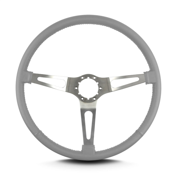 Lokar 67307 Lecarra Teardrop Steering Wheel; Light Grey; 3 Brushed Spokes; 15 in. Thin Grip; - Truck Part Superstore