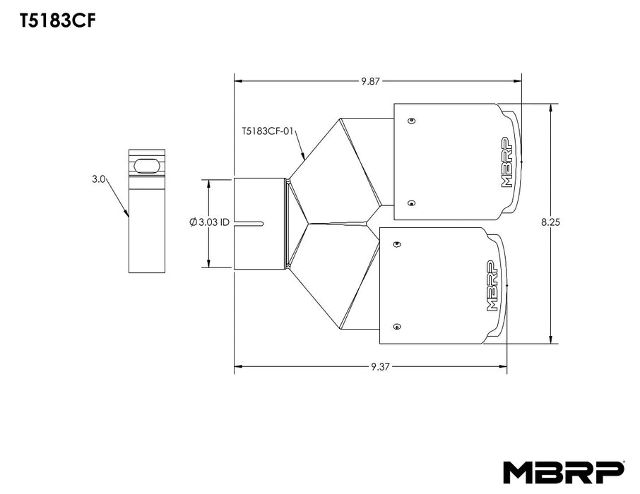 MBRP Exhaust T5183CF T304 and Carbon Fiber. - Truck Part Superstore