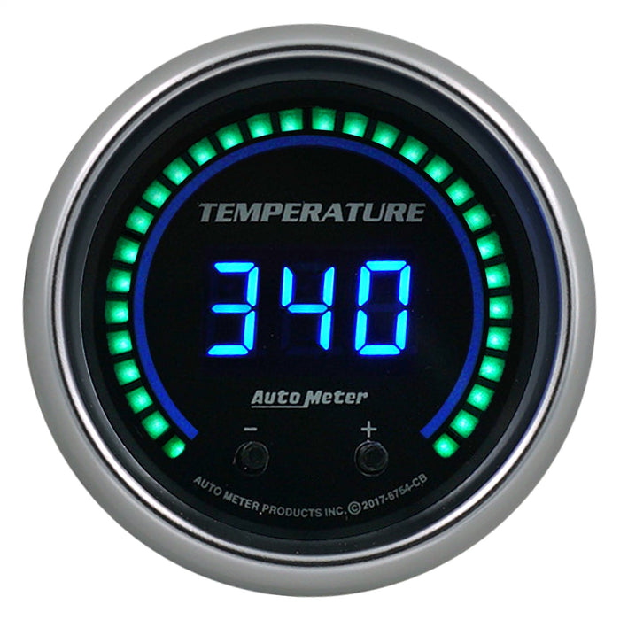 AutoMeter 6754-CB GAUGE; FLUID TEMPERATURE; 2 1/16in.; TWO CHANNEL; SELECTABLE; COBALT ELITE DIGIT - Truck Part Superstore