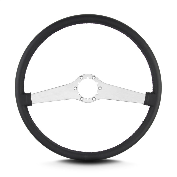 Lokar 67601 Lecarra Two Smooth Steering Wheel; Black; Brushed Spokes; 15 in. Thin Grip; - Truck Part Superstore