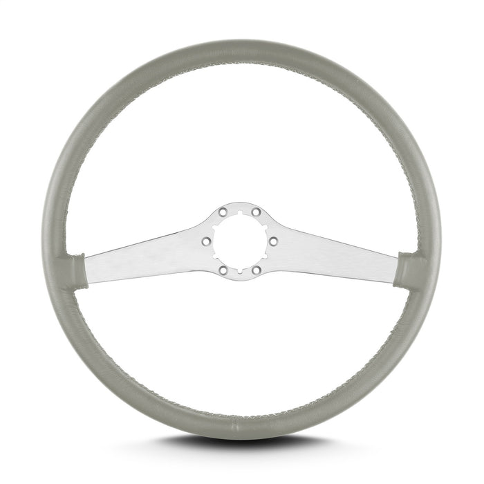 Lokar 67607 Lecarra Two Smooth Steering Wheel; Light Grey; Brushed Spokes; 15 in. Thin Grip; - Truck Part Superstore