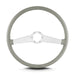 Lokar 67607 Lecarra Two Smooth Steering Wheel; Light Grey; Brushed Spokes; 15 in. Thin Grip; - Truck Part Superstore