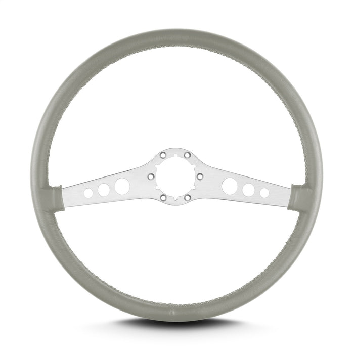 Lokar 67707 Lecarra SS Steering Wheel; Light Grey; Brushed Spokes; 15 in. Thin Grip; - Truck Part Superstore