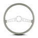 Lokar 67707 Lecarra SS Steering Wheel; Light Grey; Brushed Spokes; 15 in. Thin Grip; - Truck Part Superstore