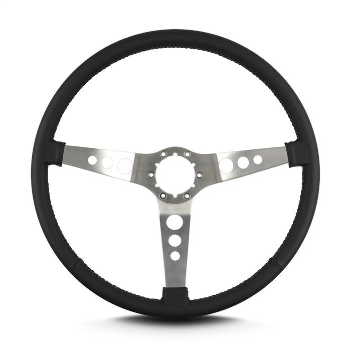 Lokar 67801 Lecarra Hot Rod Steering Wheel; Black; Brushed Spokes; 15 in. Thin Grip; - Truck Part Superstore