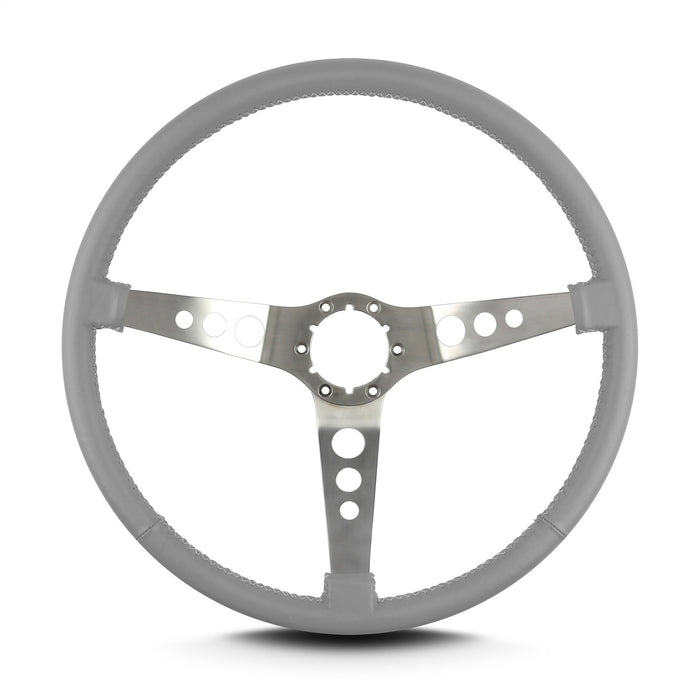 Lokar 67807 Lecarra Hot Rod Steering Wheel; Light Grey; Brushed Spokes; 15 in. Thin Grip; - Truck Part Superstore